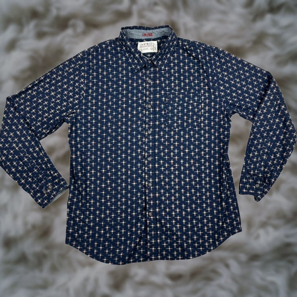 Gramicci Gramicci Men’s 100% Cotton L/S Button Shirt Blue Large Shirt Mens Button-Front Front-Blue Cotton Classic Size US L / EU 52-54 / 3 - 1 Thumbnail