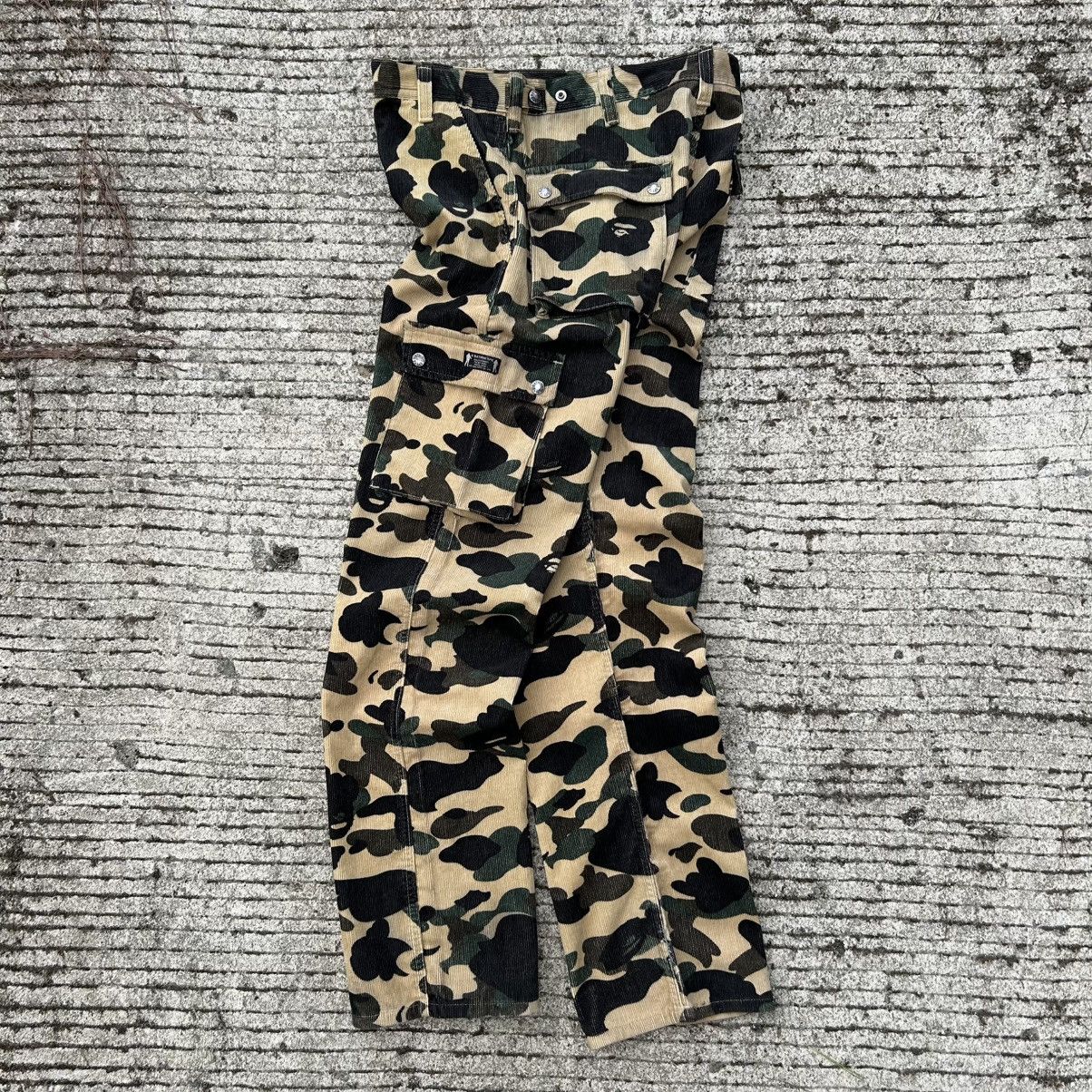 Bape (Nigo era) 1990s OG Bape 1st Camo Corduroy Cargo Pants Size US 34 / EU 50 - 2 Thumbnail