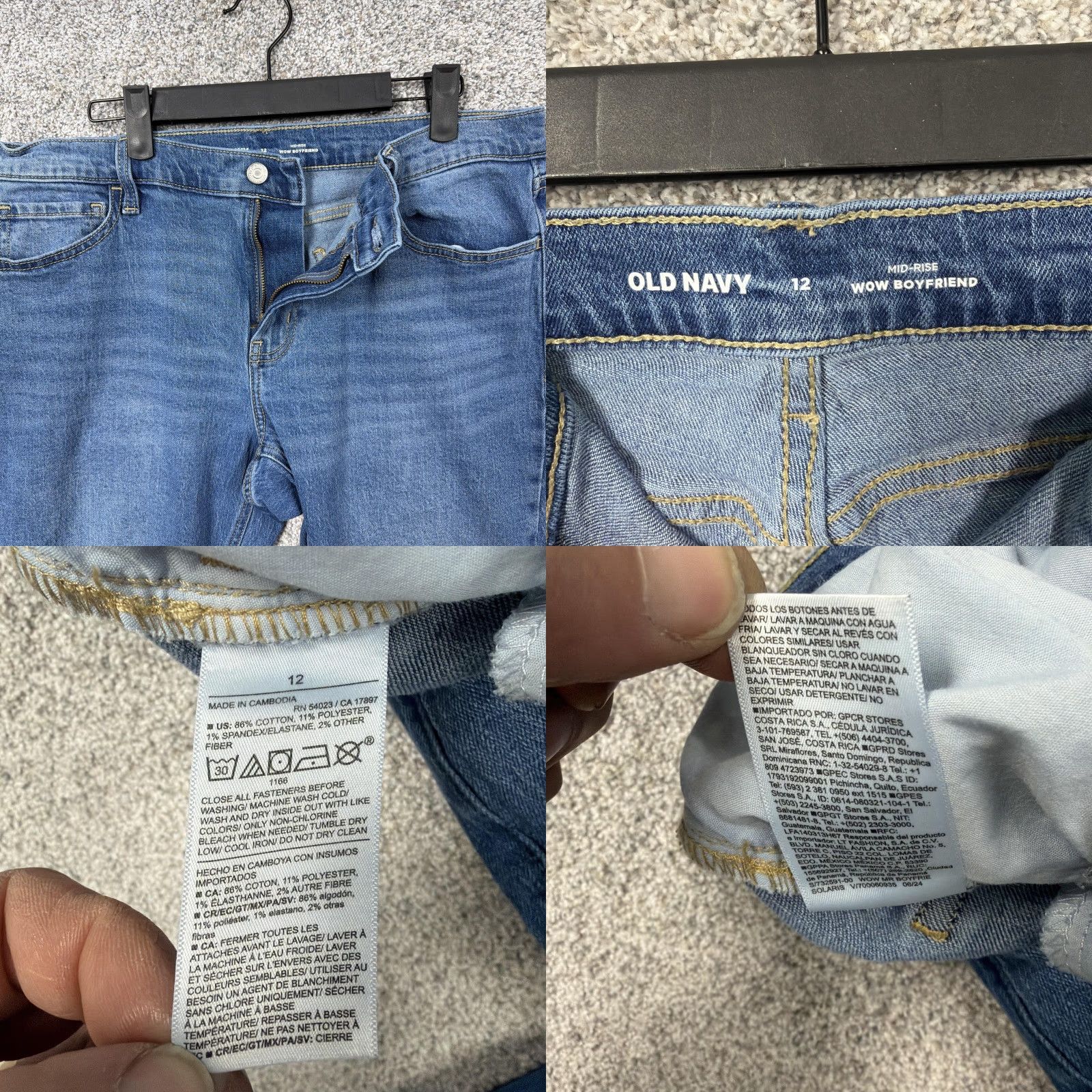 Old Navy Old Navy Jeans Womens Size 12 WOW Boyfriend Mid Rise 35 in Inseam 28.5 in Blue Denim Stretch Pocket Casual Modern Regular Tapered Halloween? Size 34" / US 12 / IT 48 - 8 Thumbnail