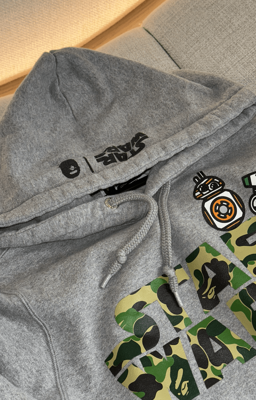 Bape × Star Wars BAPE x Star Wars BB-8 & D-O Pullover Hoodie Grey Men's Size US M / EU 48-50 / 2 - 2 Thumbnail