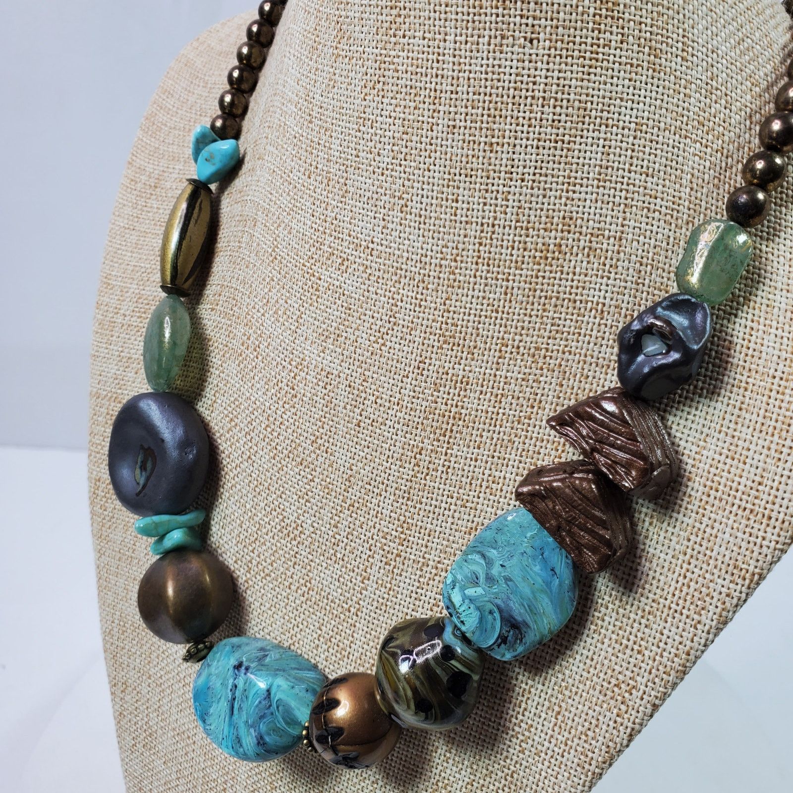 The Unbranded Brand Statement Necklace Turquoise & Beaded 20 Inch Size ONE SIZE - 3 Thumbnail
