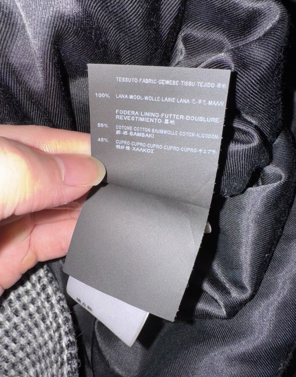 Saint Laurent Paris SLP) 14FW Runway Double-Breasted Houndstooth Overcoat Size US L / EU 52-54 / 3 - 7 Thumbnail