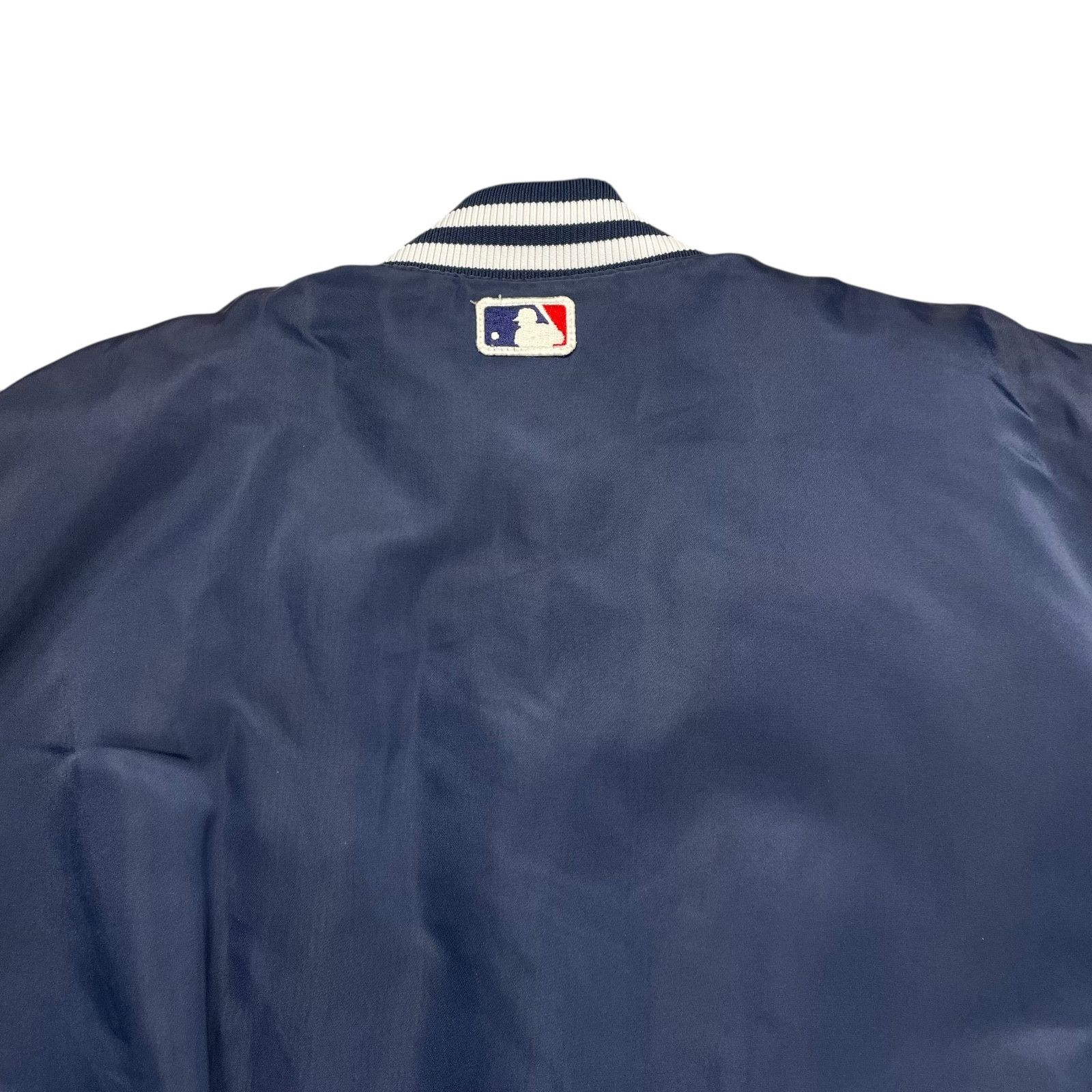MLB VTG 90s NEW YORK YANKEES STARTER SATIN BOMBER JACKET NAVY Size US XL / EU 56 / 4 - 3 Thumbnail