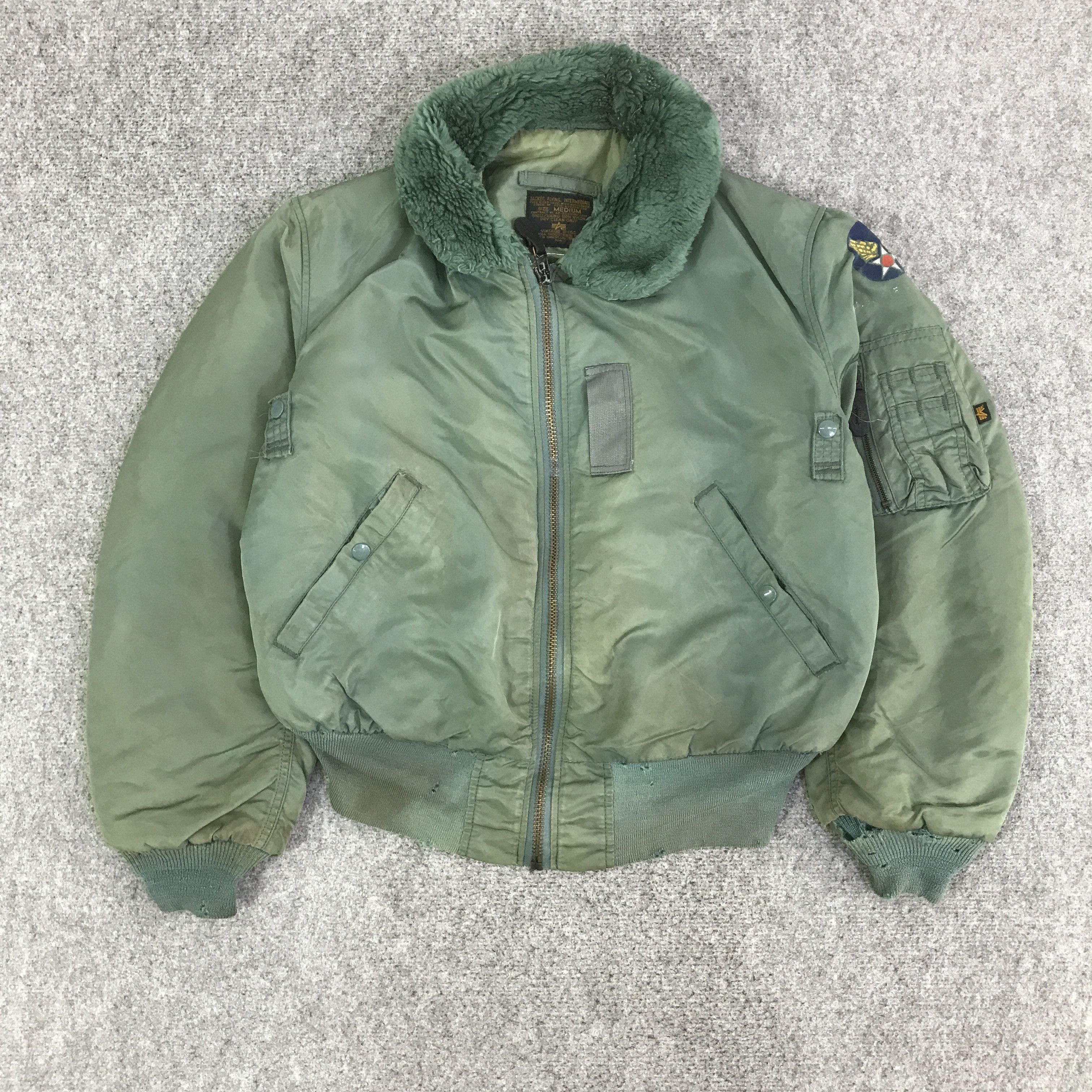 Alpha Industries VTG ALPHA INDUSTRIES DISTRESSED BOMBERS FADED JACKET K116B20 Size US M / EU 48-50 / 2 - 1 Thumbnail