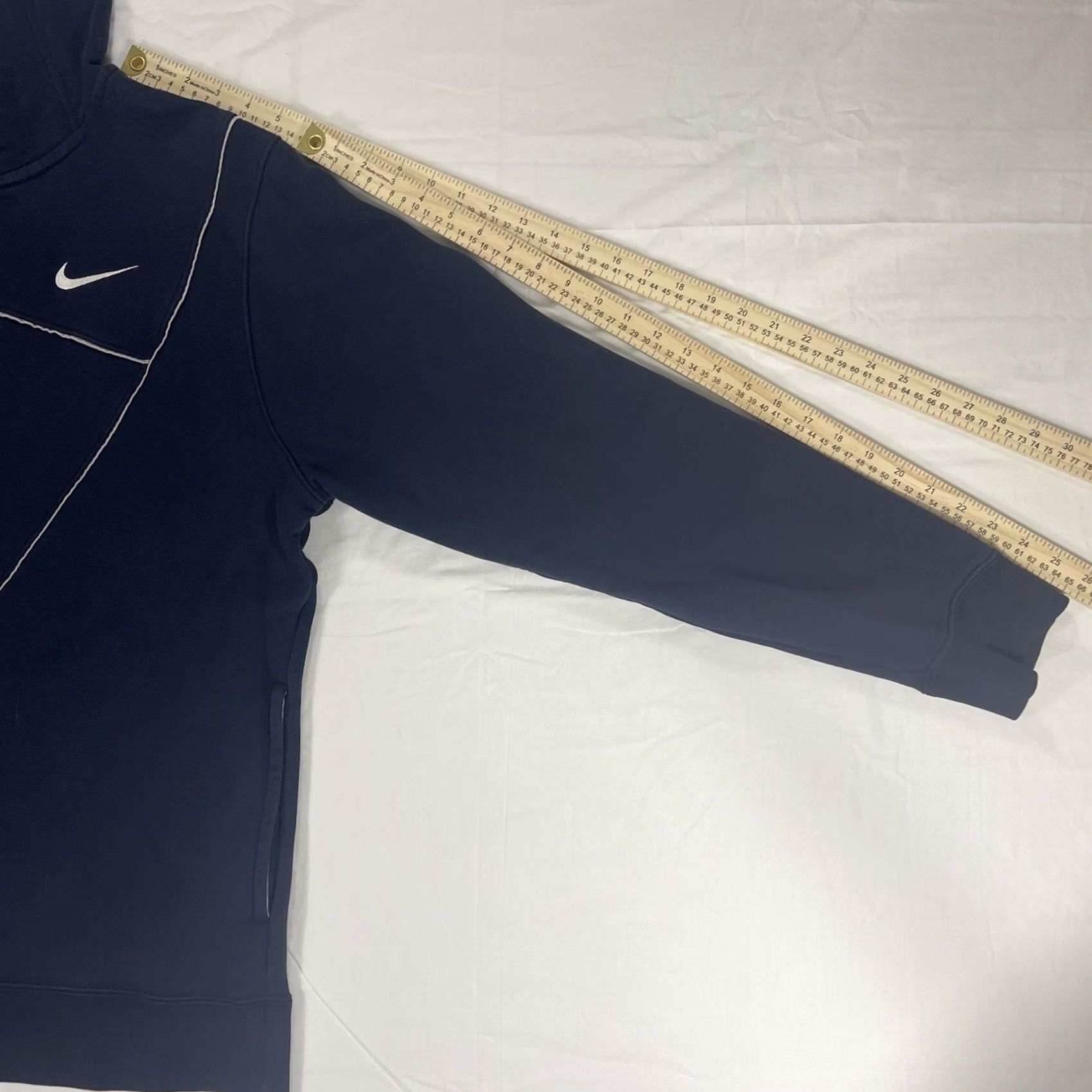 Nike VINTAGE Nike Full Zip Sweatshirt Hoodie L Navy Blue White Size US L / EU 52-54 / 3 - 6 Thumbnail