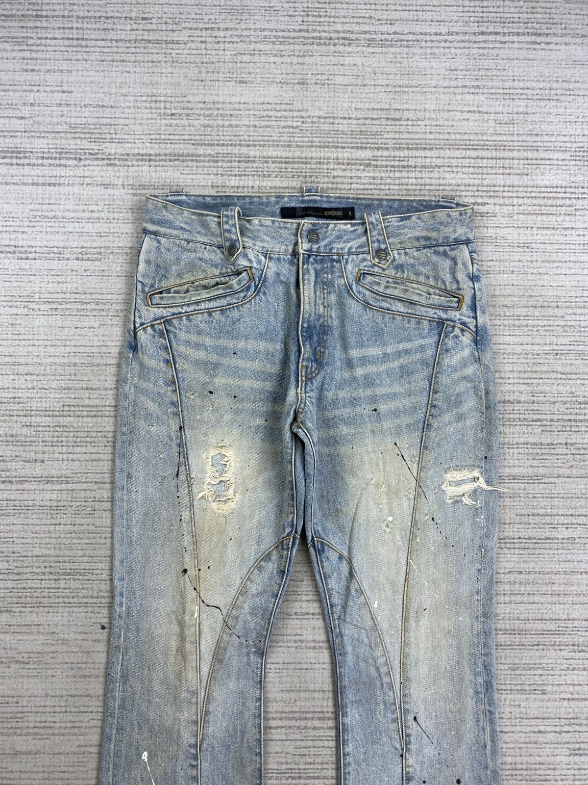 Schlussel × Vintage Vintage Flared Schlussel Distressed Blue Denim Pants Size 32" / US 10 / IT 46 - 7 Thumbnail