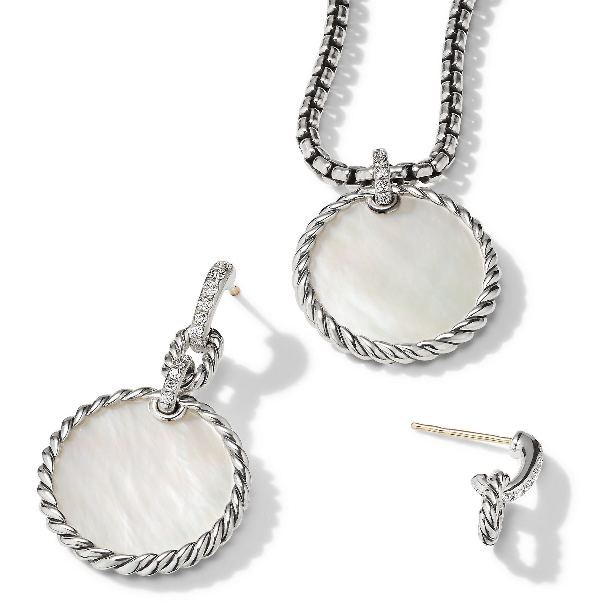 David Yurman o1w1db10525 E17075D Earrings in Silver with Mother Diamond Size ONE SIZE - 4 Thumbnail