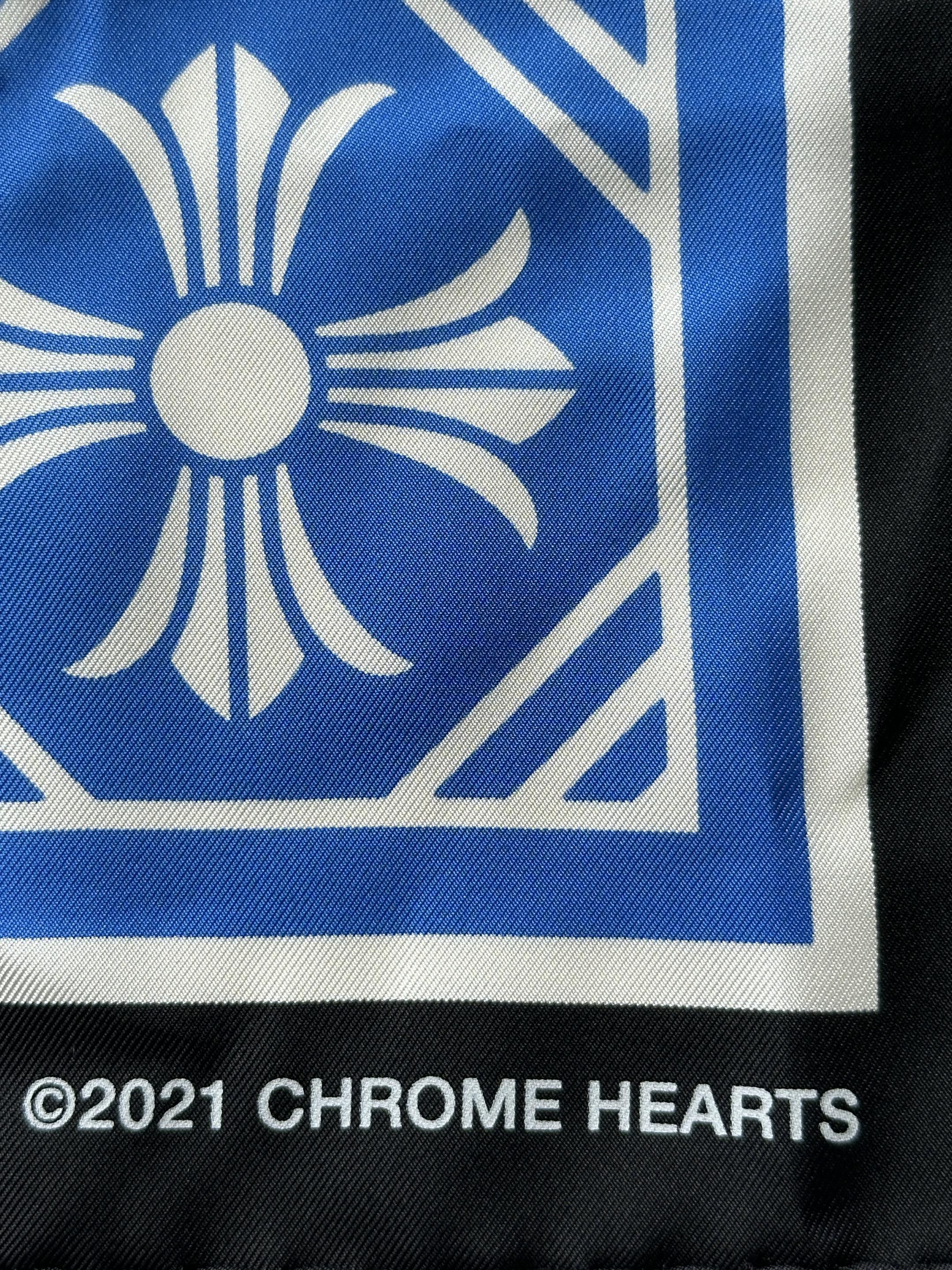 Chrome Hearts Chrome Hearts Blue Cross Silk Scarf Size ONE SIZE - 5 Thumbnail