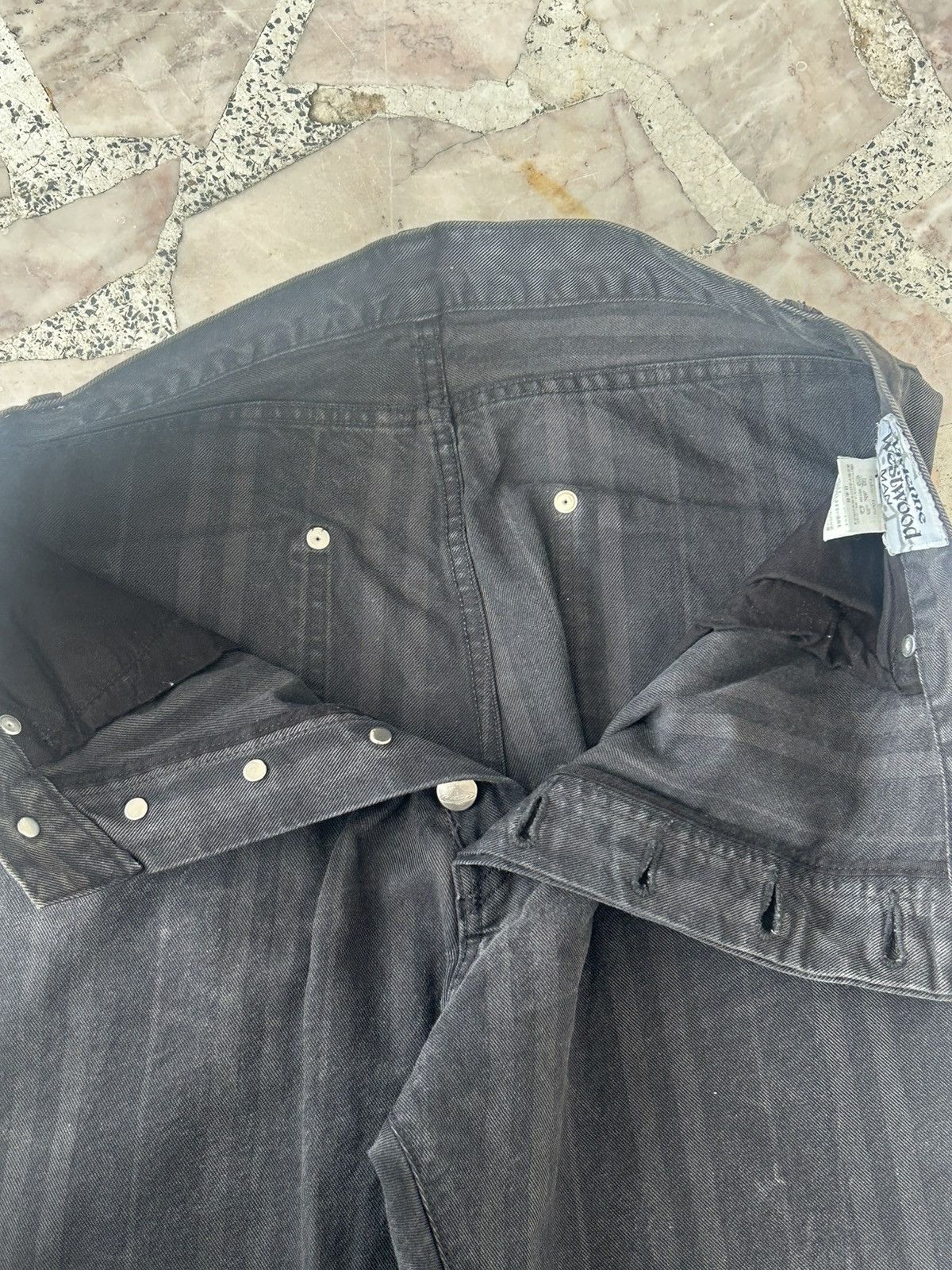 Vivienne Westwood Crazy Punk Vivienne Westwood Assymmetry Black Stripe Denim Size US 31 - 8 Thumbnail