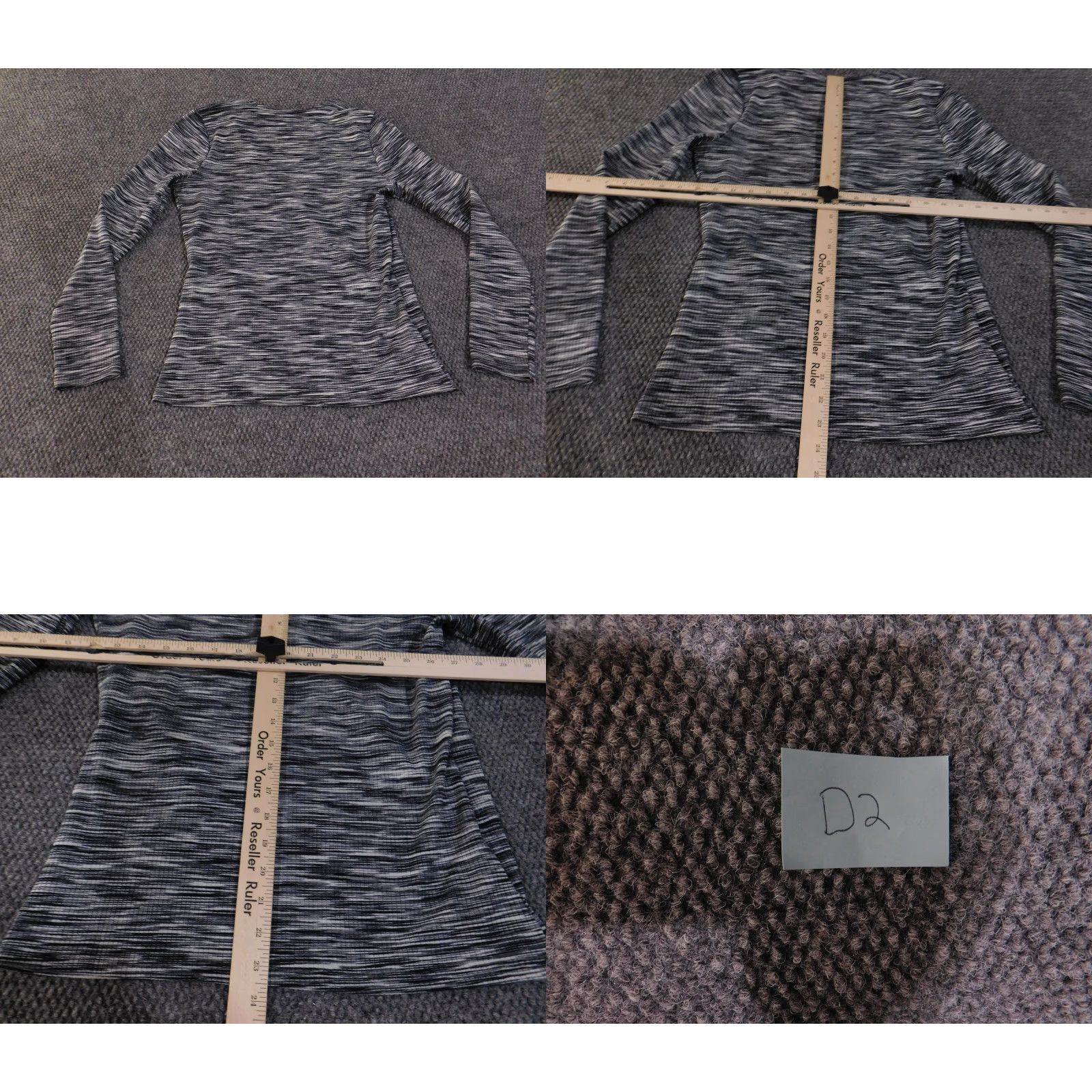 Loft LOFT Outlet Shirt Womens M Black Gray Space Dye Surplice Wrap V-Neck Stretch T-Shirt Women Size M / US 6-8 / IT 42-44 - 9 Thumbnail