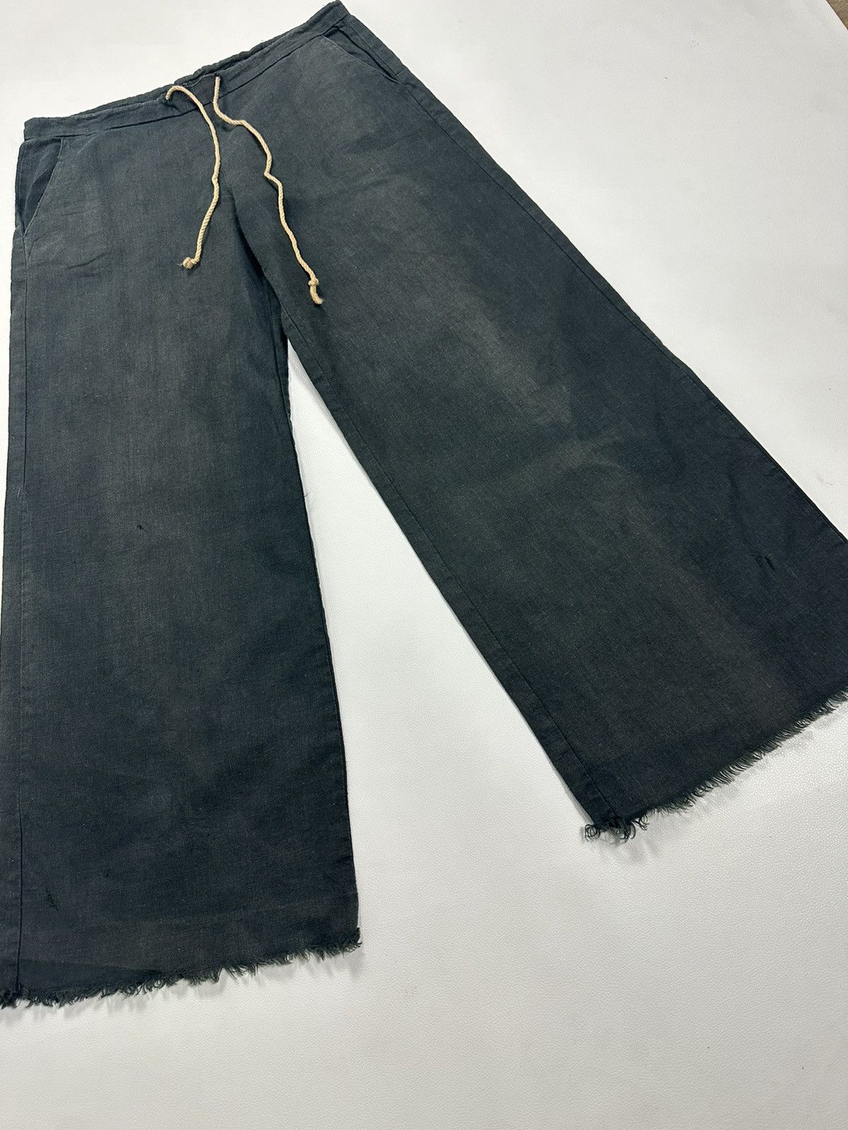 Japanese Brand Goa Faded Flare Low rise drawstring waist Hairy Hem Pants Size US 29 - 3 Thumbnail