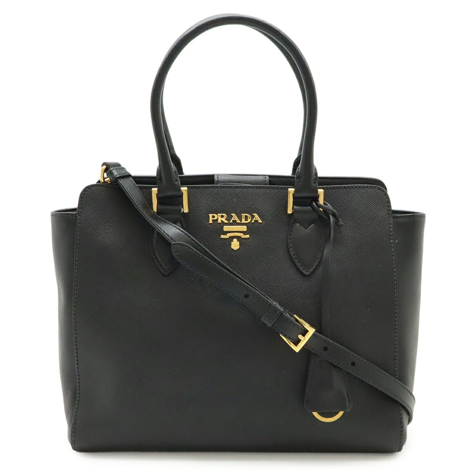 Prada PRADA Saffiano Leather Handbag/Shoulder Bag, NERO (Black), 1BA113 Size ONE SIZE - 1 Thumbnail