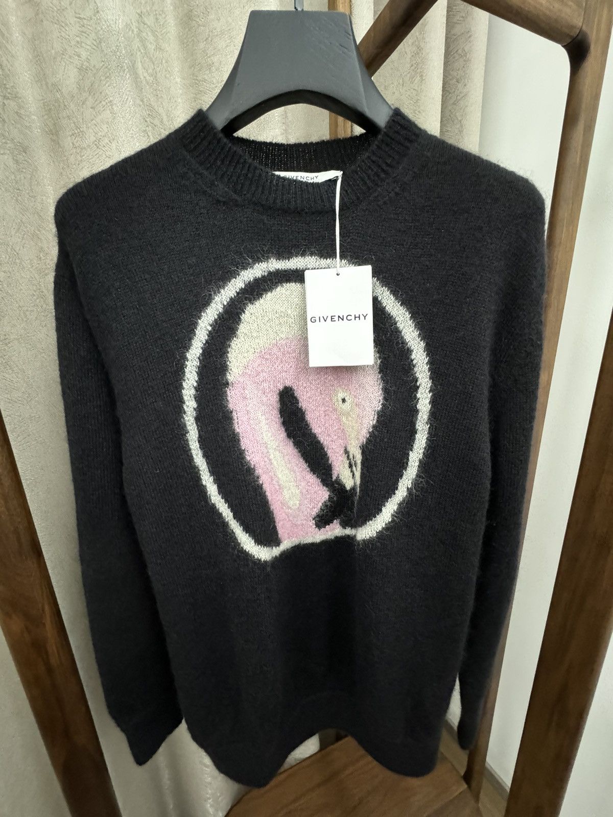 Givenchy Givenchy Black Flamingo Mohair Sweater Size US XS / EU 42 / 0 - 1 Thumbnail