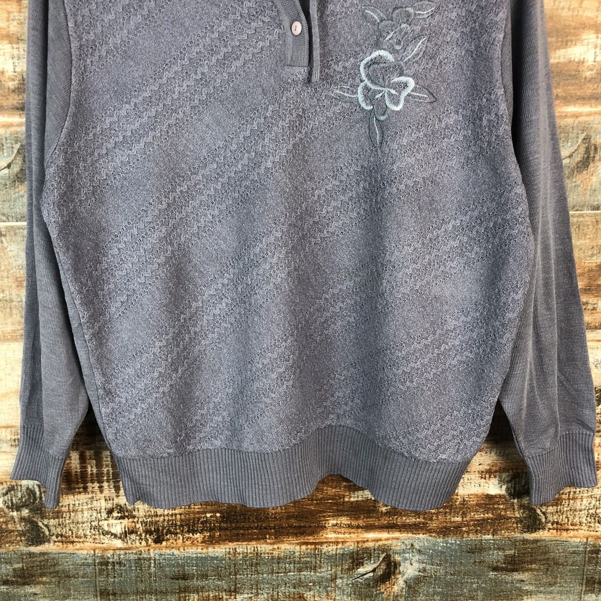 Aran Isles Knitwear × Japanese Brand Vintage Woods Sweaters Purple #972 Size M / US 6-8 / IT 42-44 - 6 Thumbnail
