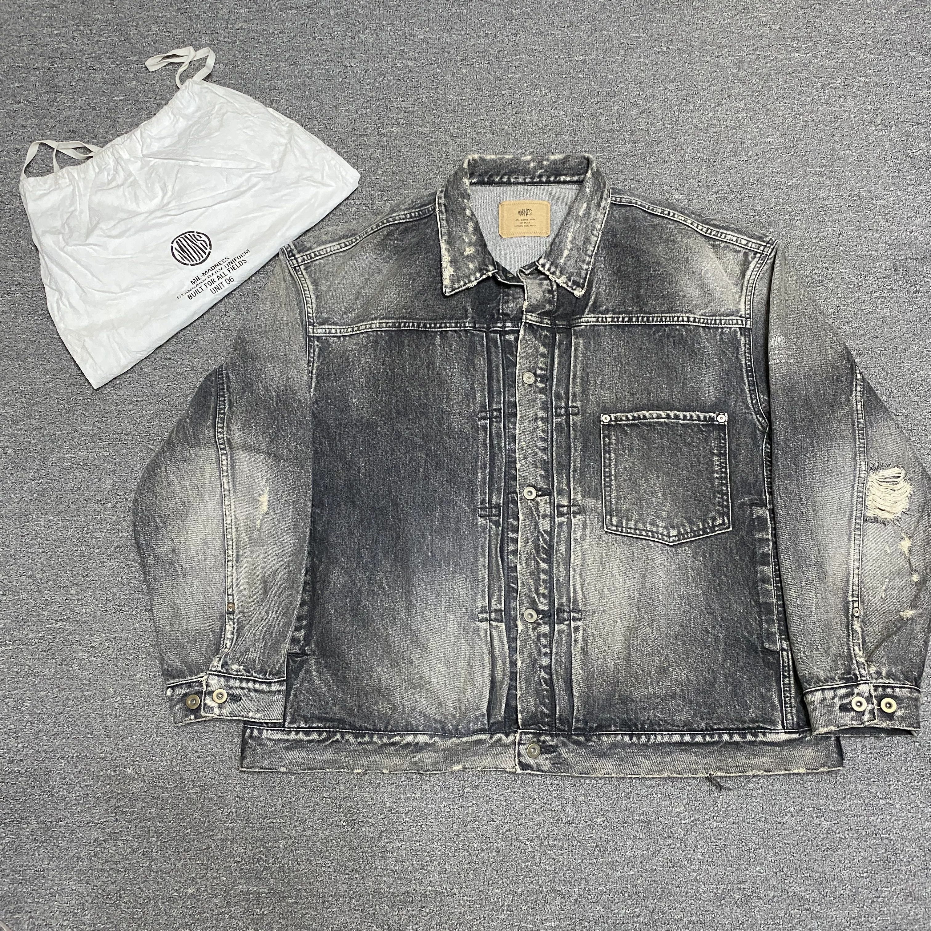 Madness MADNESS 22AW Distressed Denim Jacket Size US M / EU 48-50 / 2 - 1 Thumbnail