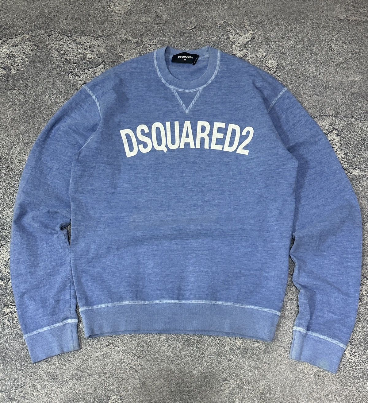 Dsquared2 Dsquared2 Garment Dyed Big Logo Sweatshirt Distressed Style Size US M / EU 48-50 / 2 - 1 Thumbnail