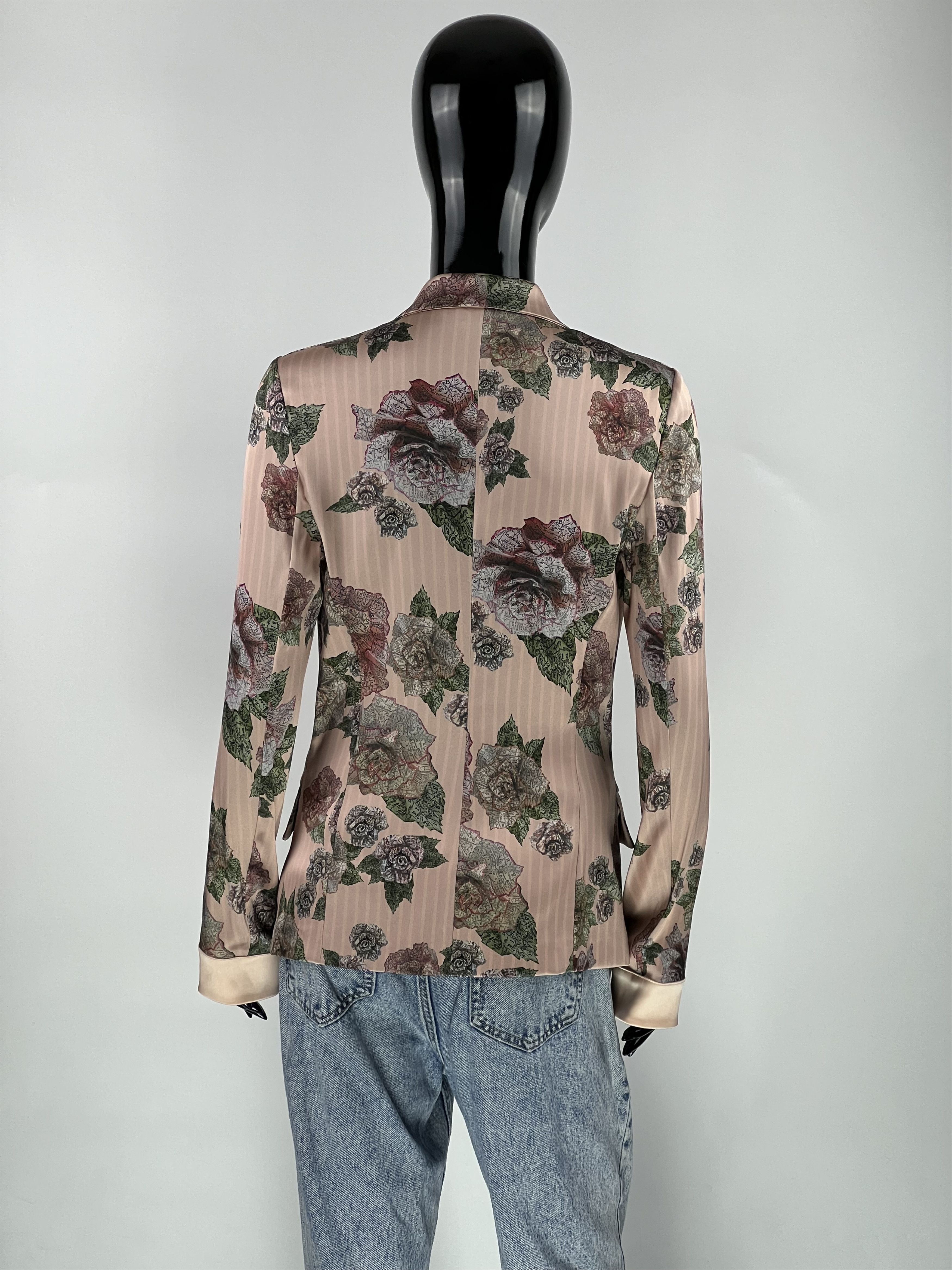 La Perla La Perla Floral Printed Double Breasted Silk Blazer Jacket Size M / US 6-8 / IT 42-44 - 3 Thumbnail