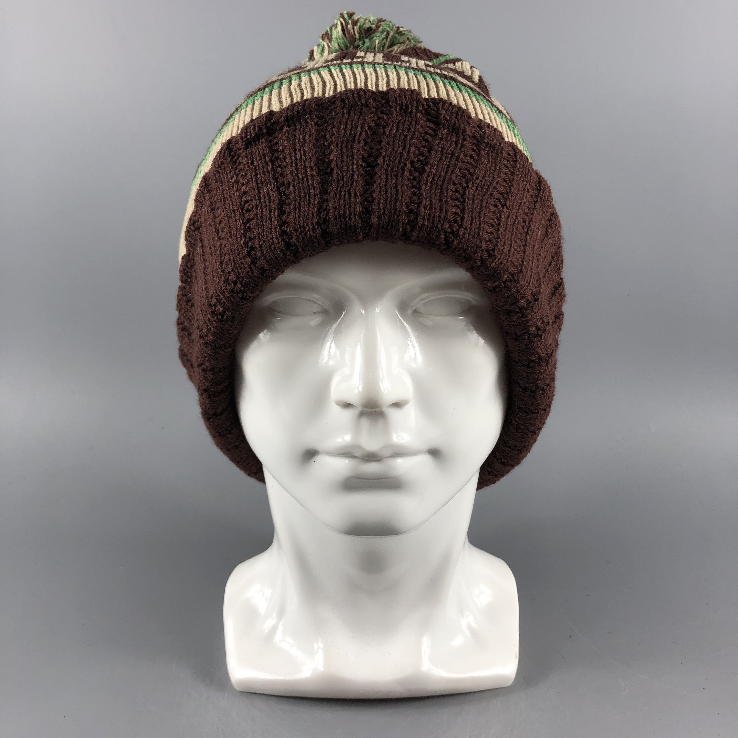 image of Vintage Arnold Palmer Hats Bobble Beanie Knit Snow Hat Snow Cap B608, Men's