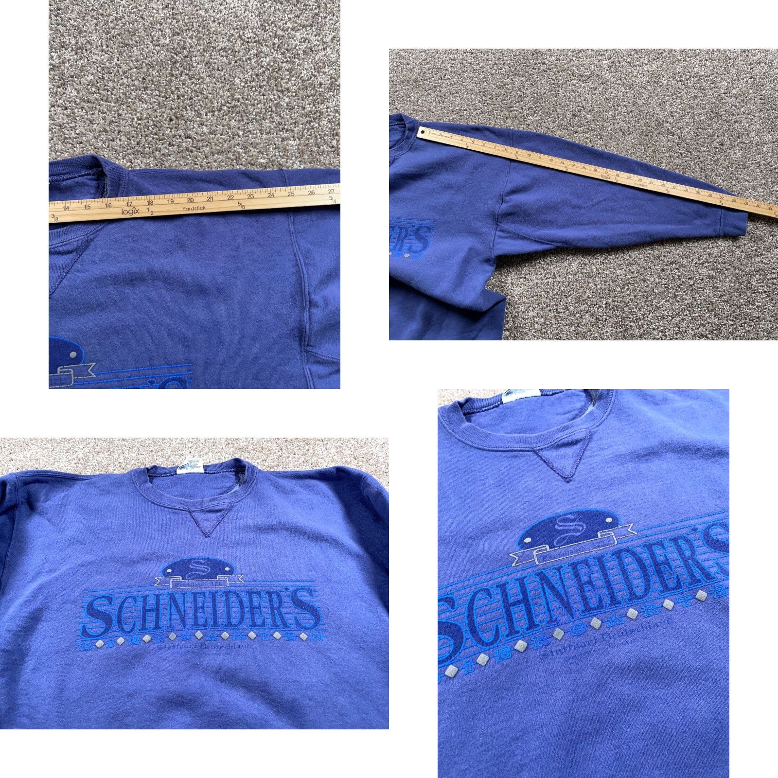 Vintage Vintage VTG Schneider Biergarten Beer Garden Sweatshirt Adult Large Blue 90s German Size US L / EU 52-54 / 3 - 8 Thumbnail