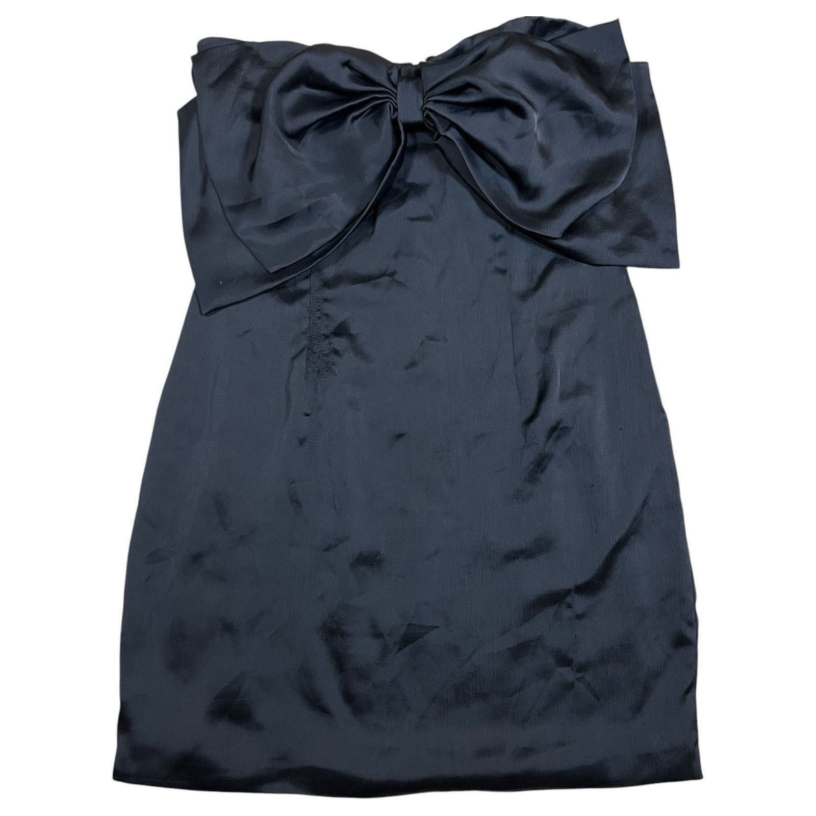 Other Thirty Thirty Mini Short Black Dress Satin Bow Strapless Size M / US 6-8 / IT 42-44 - 1 Thumbnail