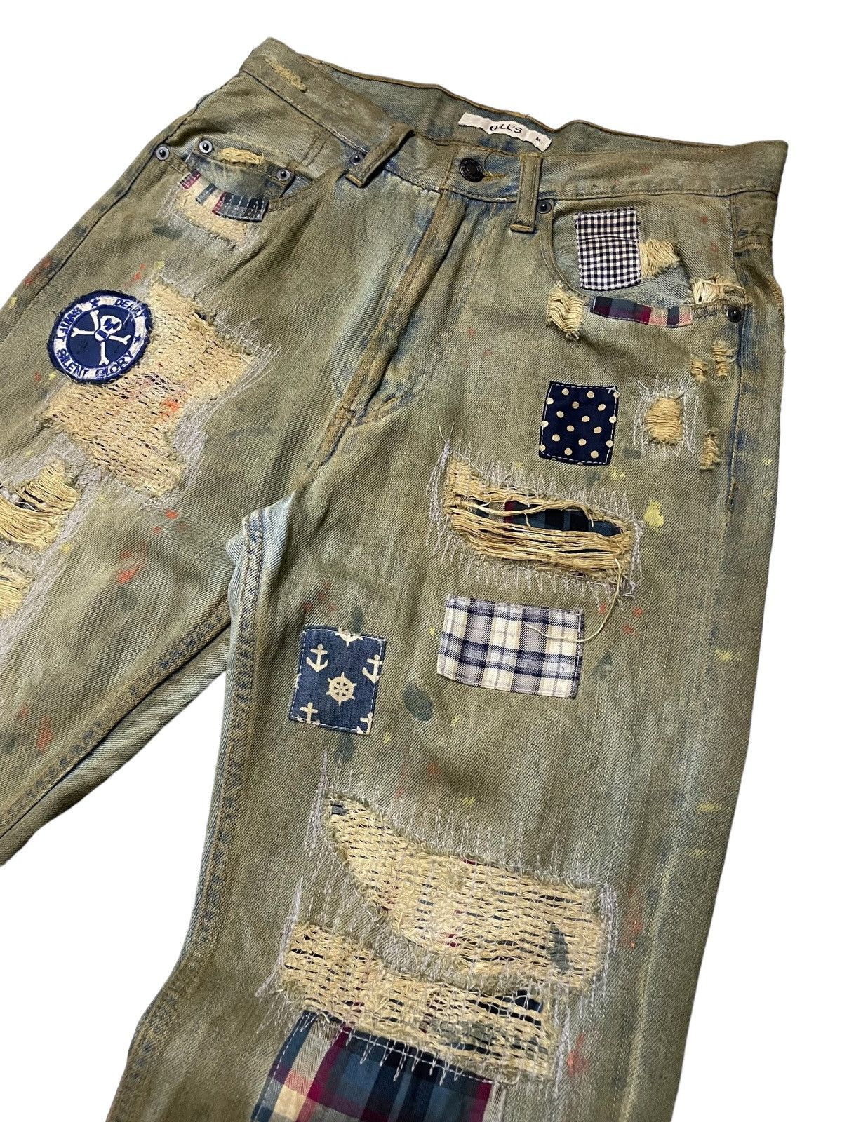 Japanese Brand × Junya Watanabe Junya Watanabe Style Patch Work Mud Wash Trompel’oiel Jeans Size US 30 / EU 46 - 9 Thumbnail
