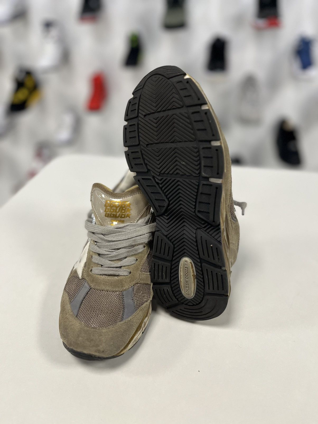 Golden Goose Men's Dad-Star in dove-gray suede and silver mesh Size US 6 / IT 36 - 5 Thumbnail
