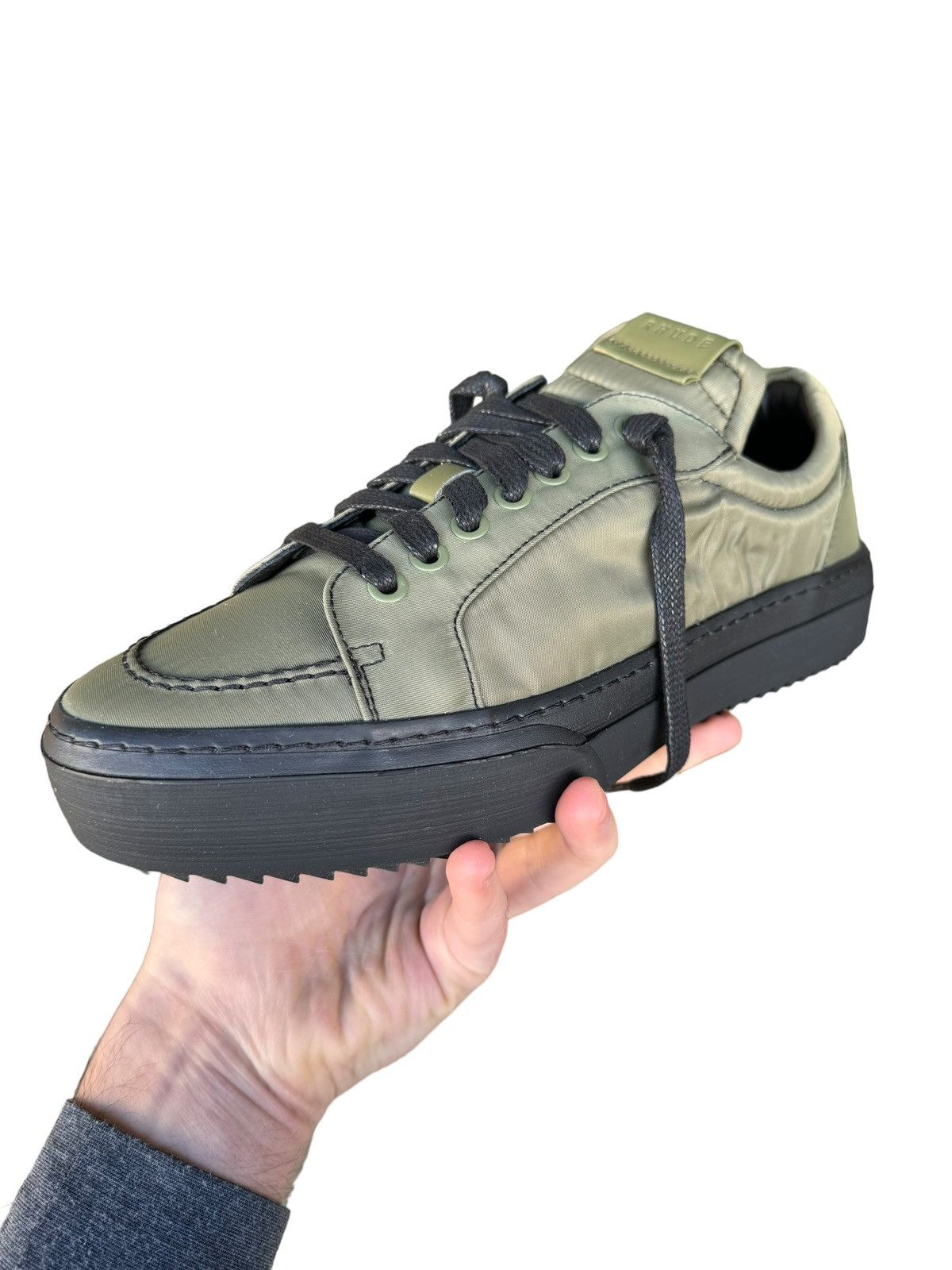 Rhude Unreleased Green V1 Nylon Lo Sneaker Size US 12 / EU 45 - 1 Thumbnail