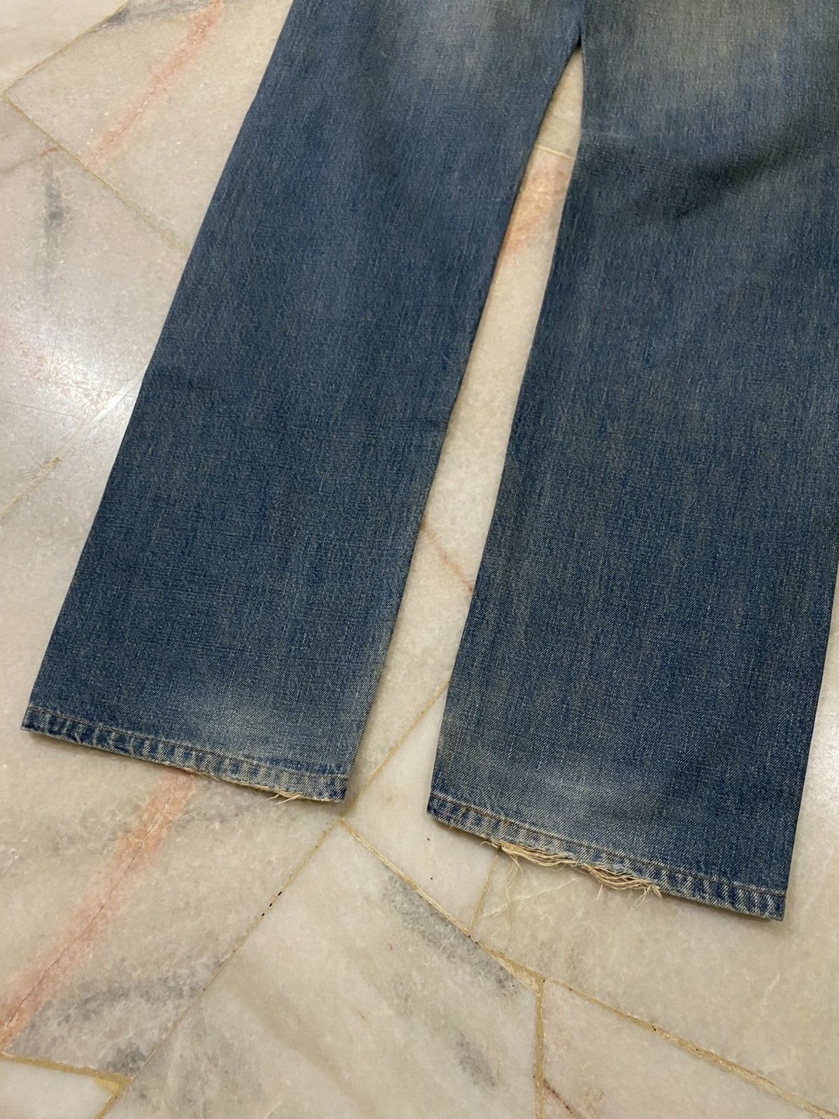 Edwin Vintage Edwin 505x Washed Orange Tab Ripped Selvedge Denim Size US 30 / EU 46 - 17 Thumbnail