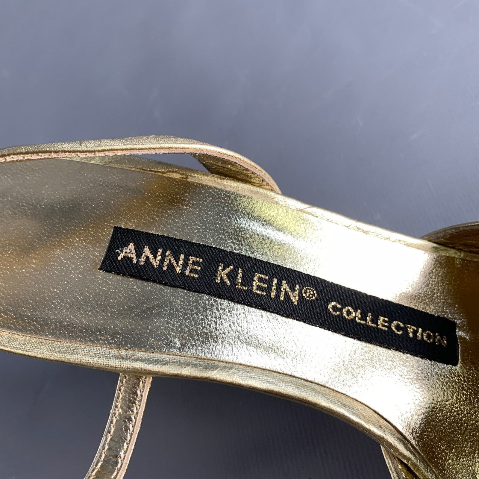Anne Klein ANNE KLEIN Size 6.5 Gold Leather Ankle Strap Pumps Size US 6.5 / IT 36.5 - 7 Thumbnail