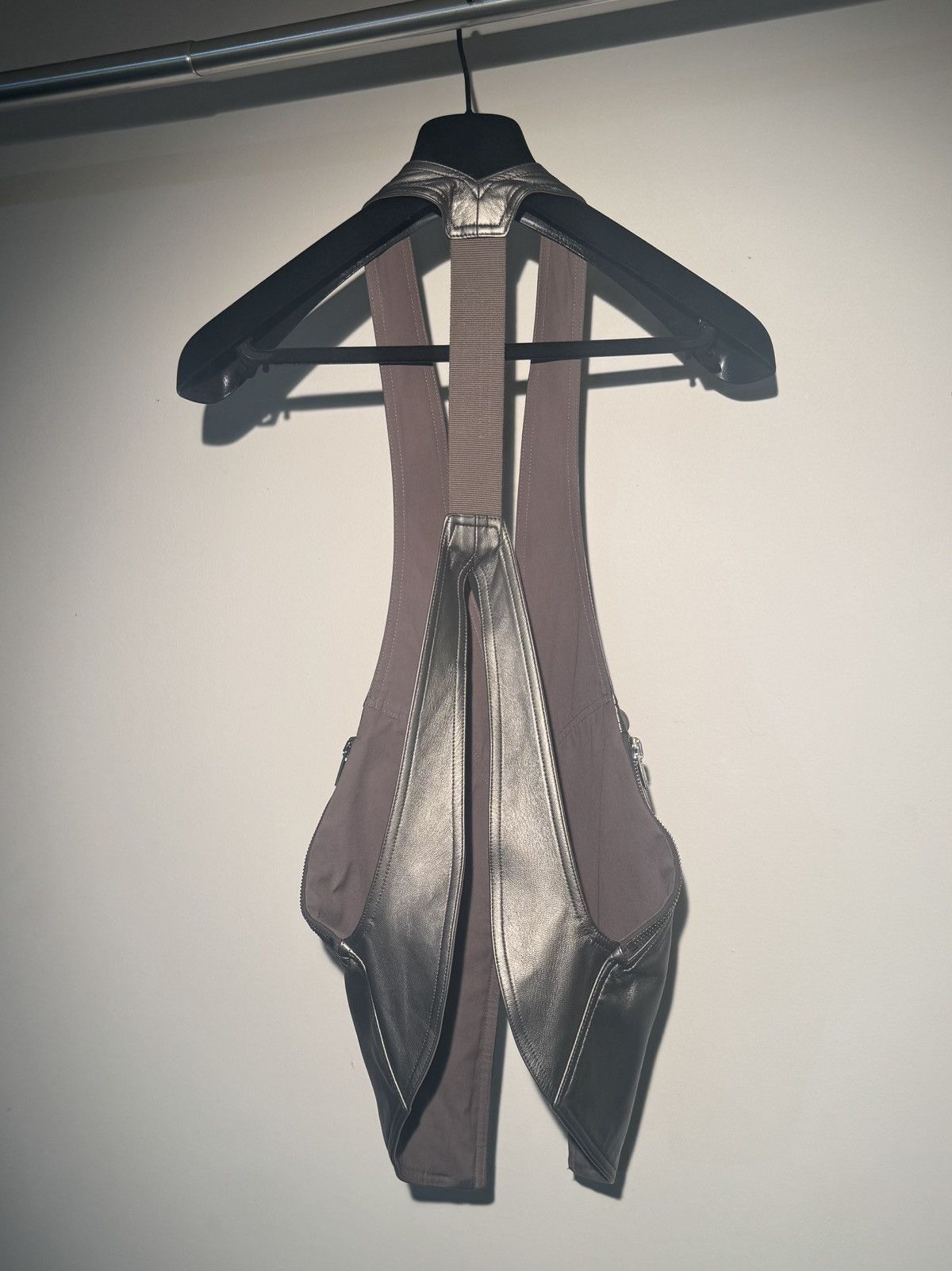 Rick Owens Rick Owens Mainline Bauhaus Leather Vest – Gunmetal Size US M / EU 48-50 / 2 - 3 Thumbnail