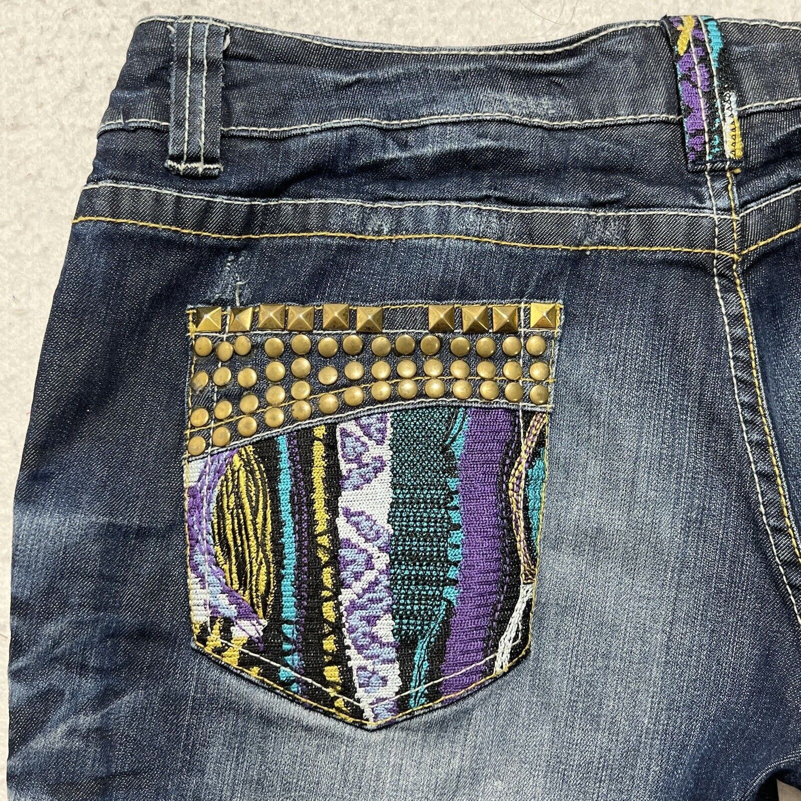 Coogi COOGI Straight Leg Rip Distressed Jeans Embroidery Studded Size 36" / US 14 / IT 50 - 9 Thumbnail