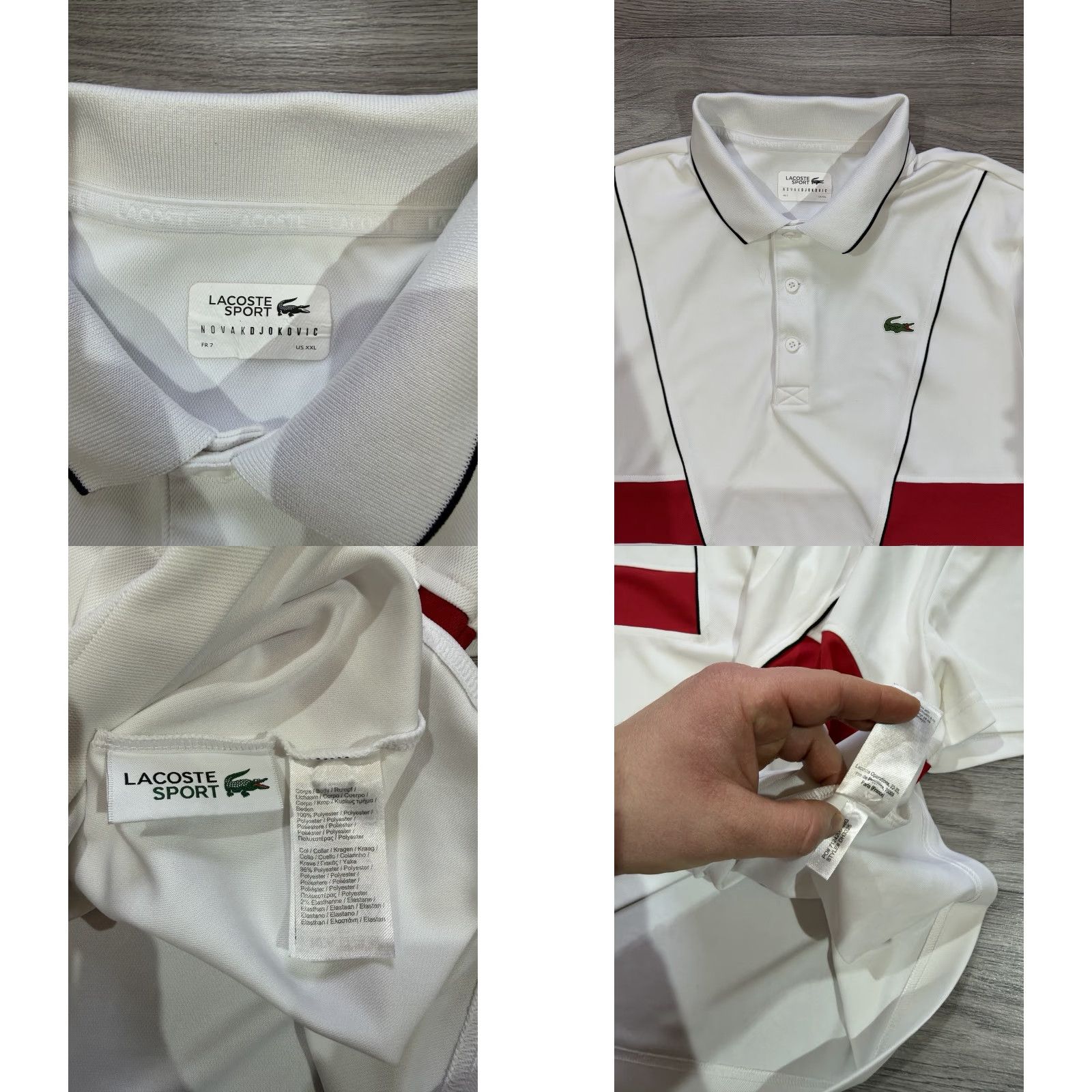 Lacoste Lacoste Sport Polo Shirt Short Sleeve White 2XL XXL Novak Djokovic Mens Polo Shirt Tennis Sports Shirt Size US XXL / EU 58 / 5 - 9 Thumbnail