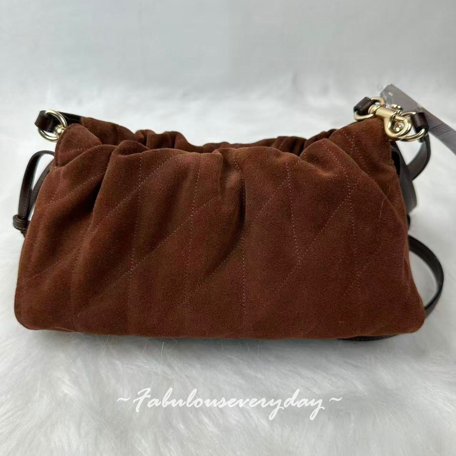 Coach Coach Faye Shoulder Xbody Quilting Suede/Vintage Brown/Maple Size ONE SIZE - 4 Thumbnail