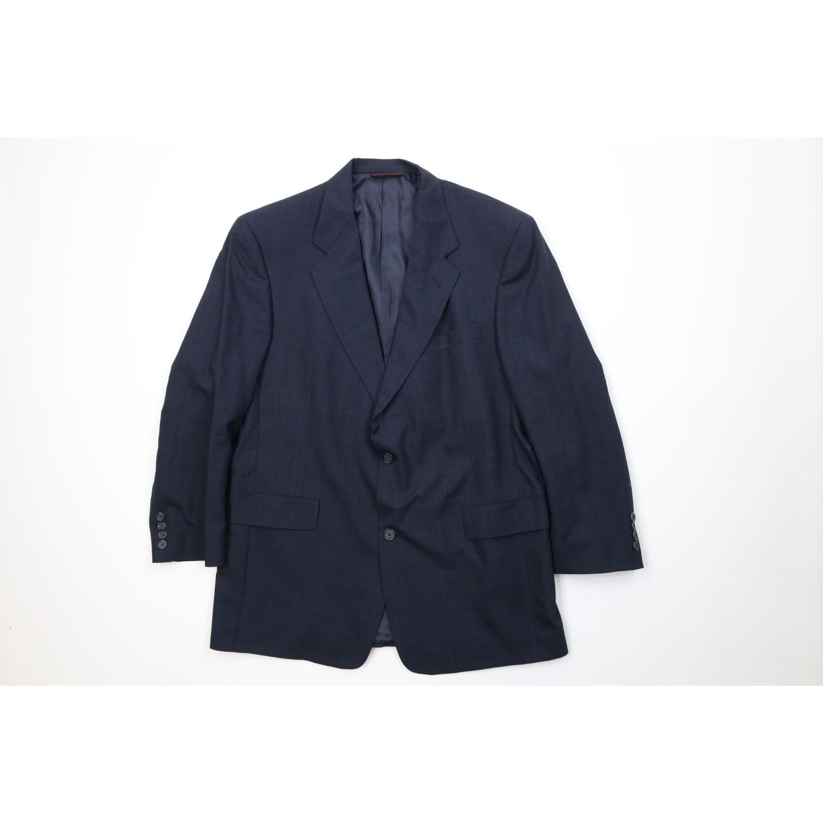 Vintage Vintage 90s Streetwear 2 Piece Wool Suit Wedding Blue Size 42R - 2 Thumbnail