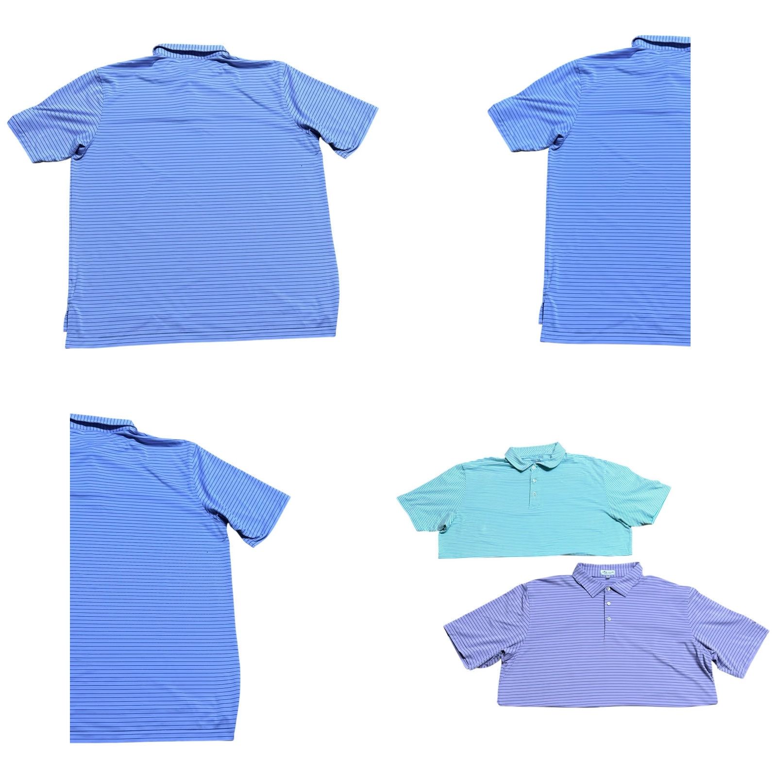 Peter Millar Peter Millar Polo Shirt Lot Of 2 Men 2XL Striped Teal & Purple Short Sleeve Polo Shirt Purple Blue Striped Golf Men 2XL Size US XXL / EU 58 / 5 - 11 Thumbnail