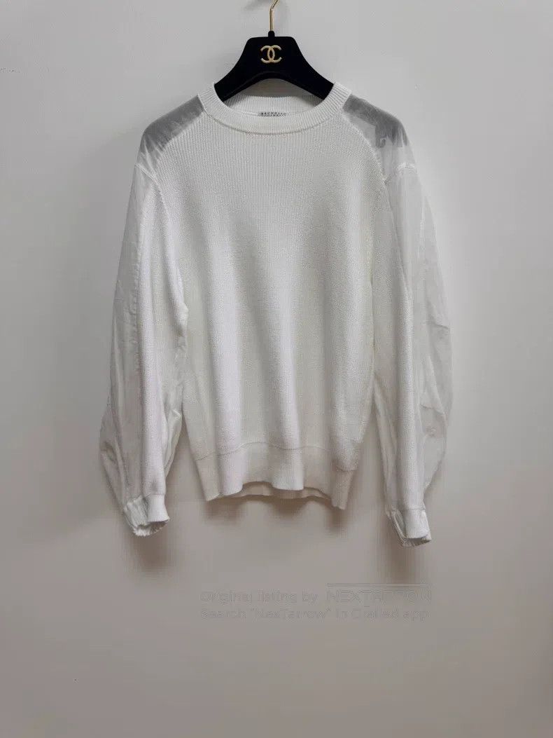 Brunello Cucinelli Brunello Cucinelli Pure White Knit Top Size XS / US 0-2 / IT 36-38 - 2 Thumbnail