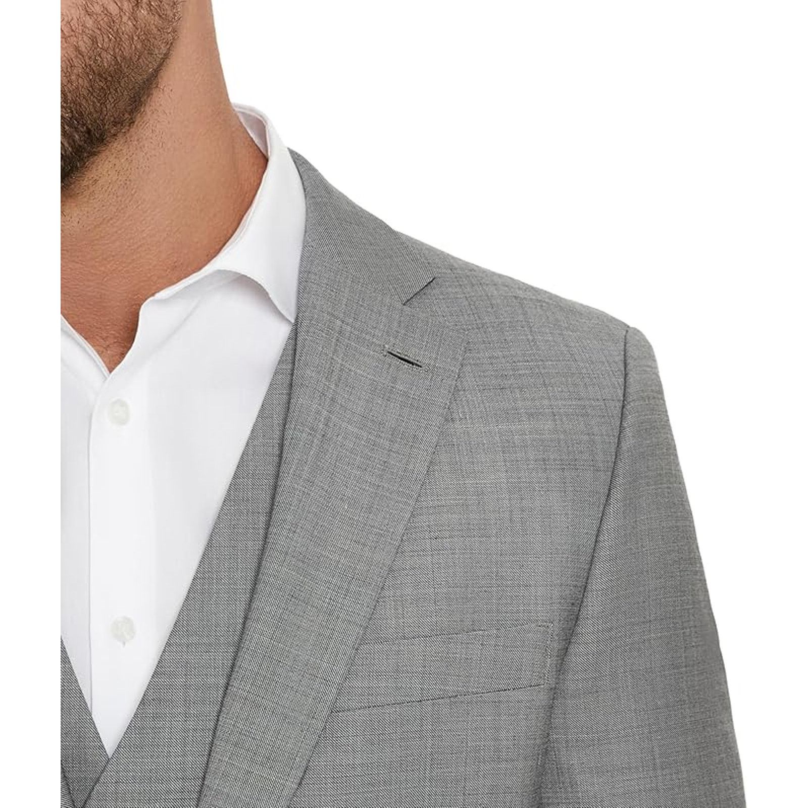 Tommy Hilfiger Tommy Hilfiger Men's Grey Wool Modern Suit Jacket Size 40L Size 40L - 3 Thumbnail