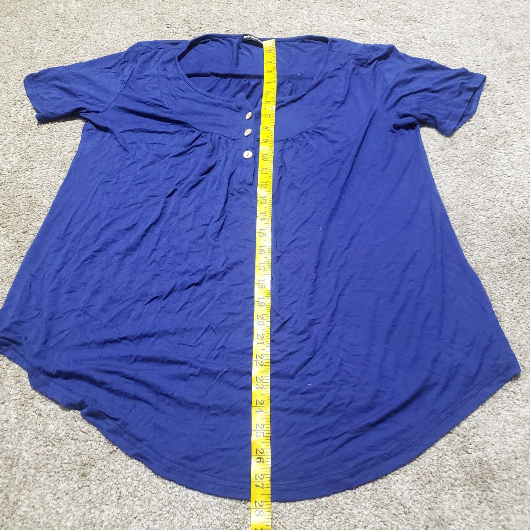 Vintage Sarin Mathews Shirt Women L Blue Short Sleeve T-Shirt 90s? Size L / US 10 / IT 46 - 6 Thumbnail