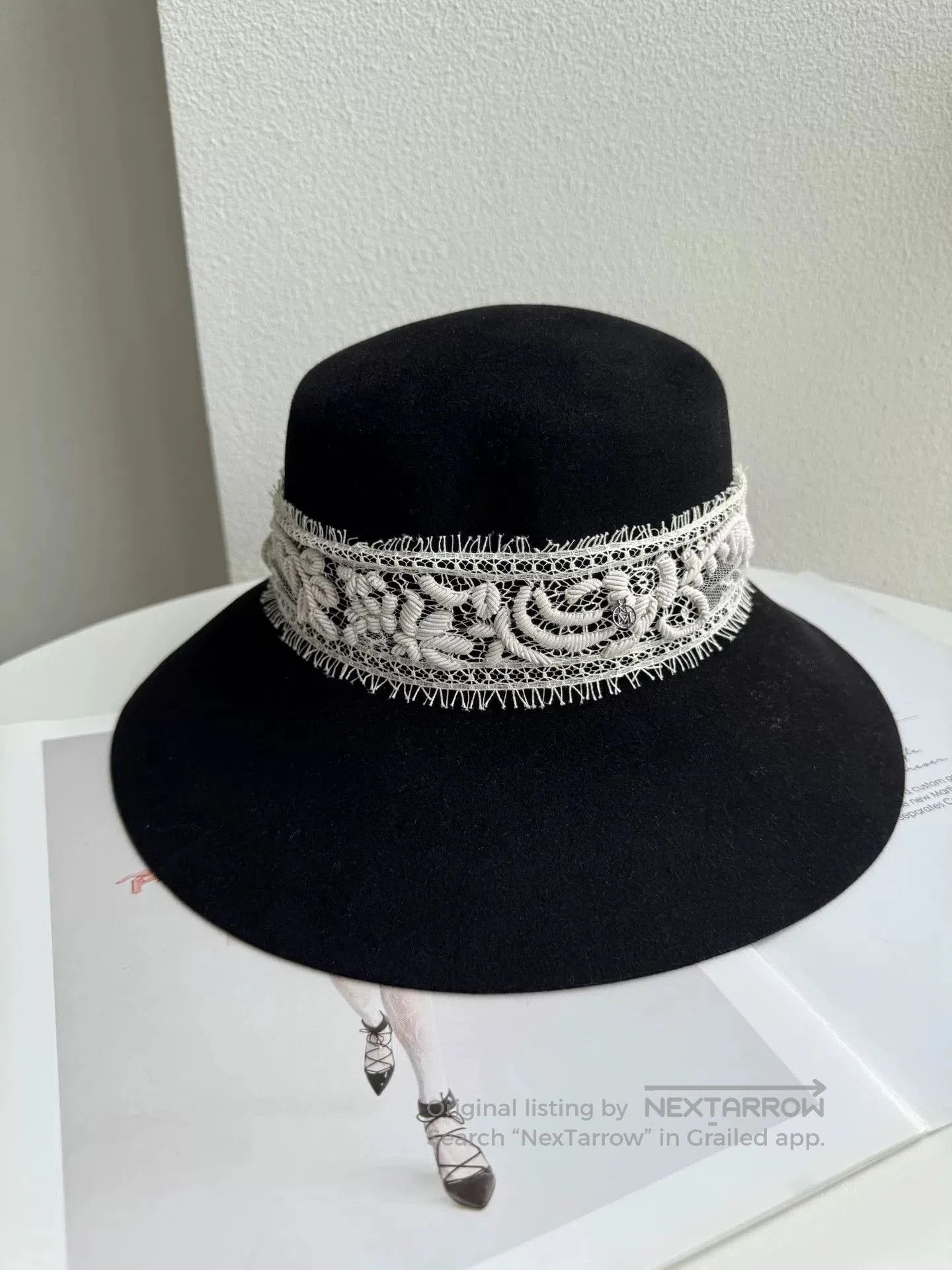 Maison Michel Maison Michel Black Wool Hat. Size ONE SIZE - 1 Thumbnail