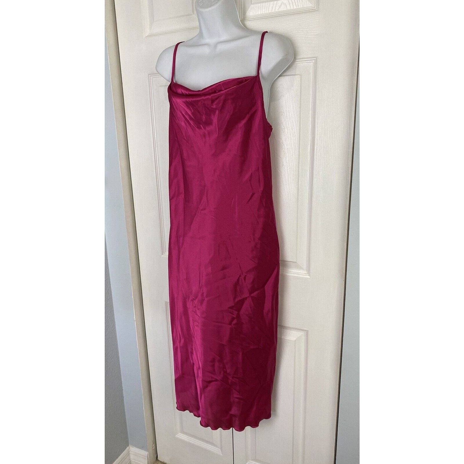 Bebe NWT BEBE Pink Slip Cowl Neck Adjustable Strap Midi Dress Size M / US 6-8 / IT 42-44 - 3 Thumbnail