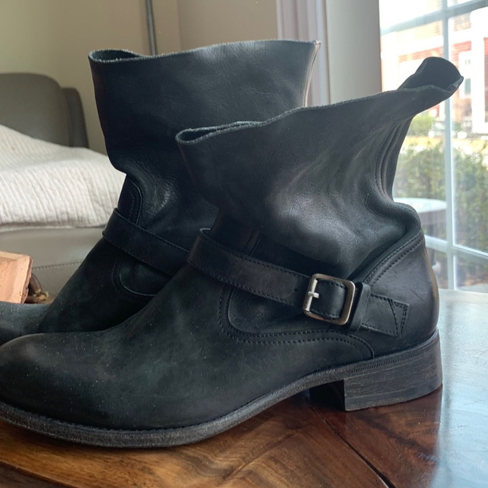 n.d.c. made by hand n.d.c. handmade black ankle booties,Italian leather Size US 8 / IT 38 - 1 Thumbnail