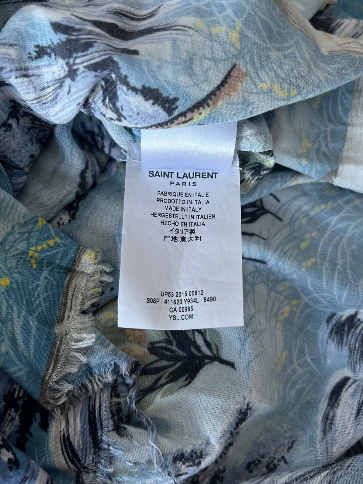 Hedi Slimane × Saint Laurent Paris (BNWT) 16SS Raw Hem Hawaiian Shirts Size US M / EU 48-50 / 2 - 7 Thumbnail