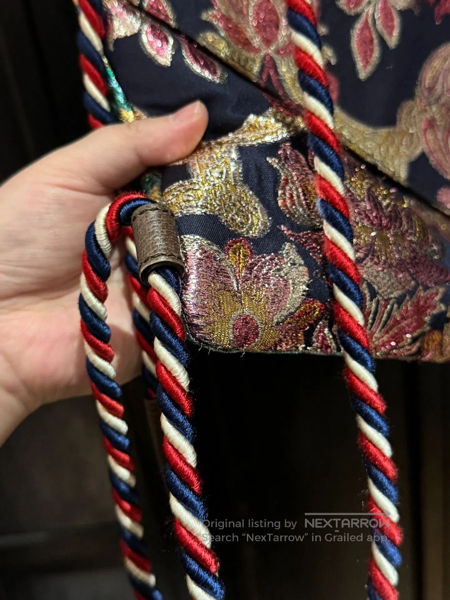 Gucci Gucci Embroidered Satin Backpack with Drawstring. Size ONE SIZE - 5 Thumbnail