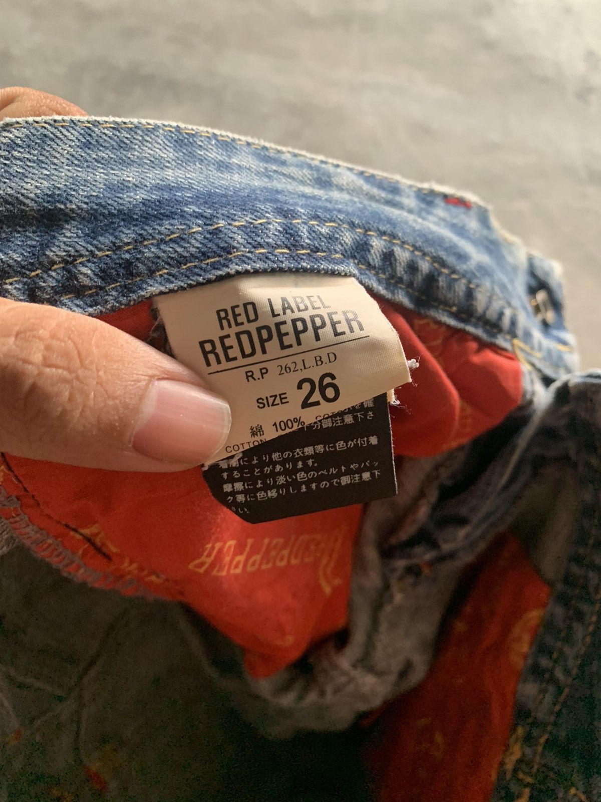 flare vintage y2k embroidery japanese denim red pepper