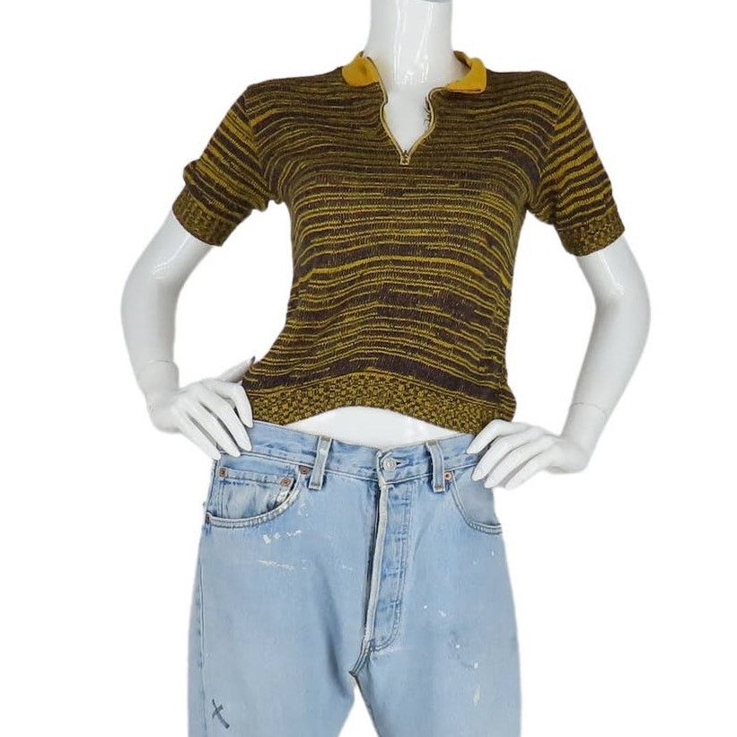 Vintage Vintage Striped Knit Polo T-Shirt Sweater 60s 70s Size US XS / EU 42 / 0 - 1 Thumbnail