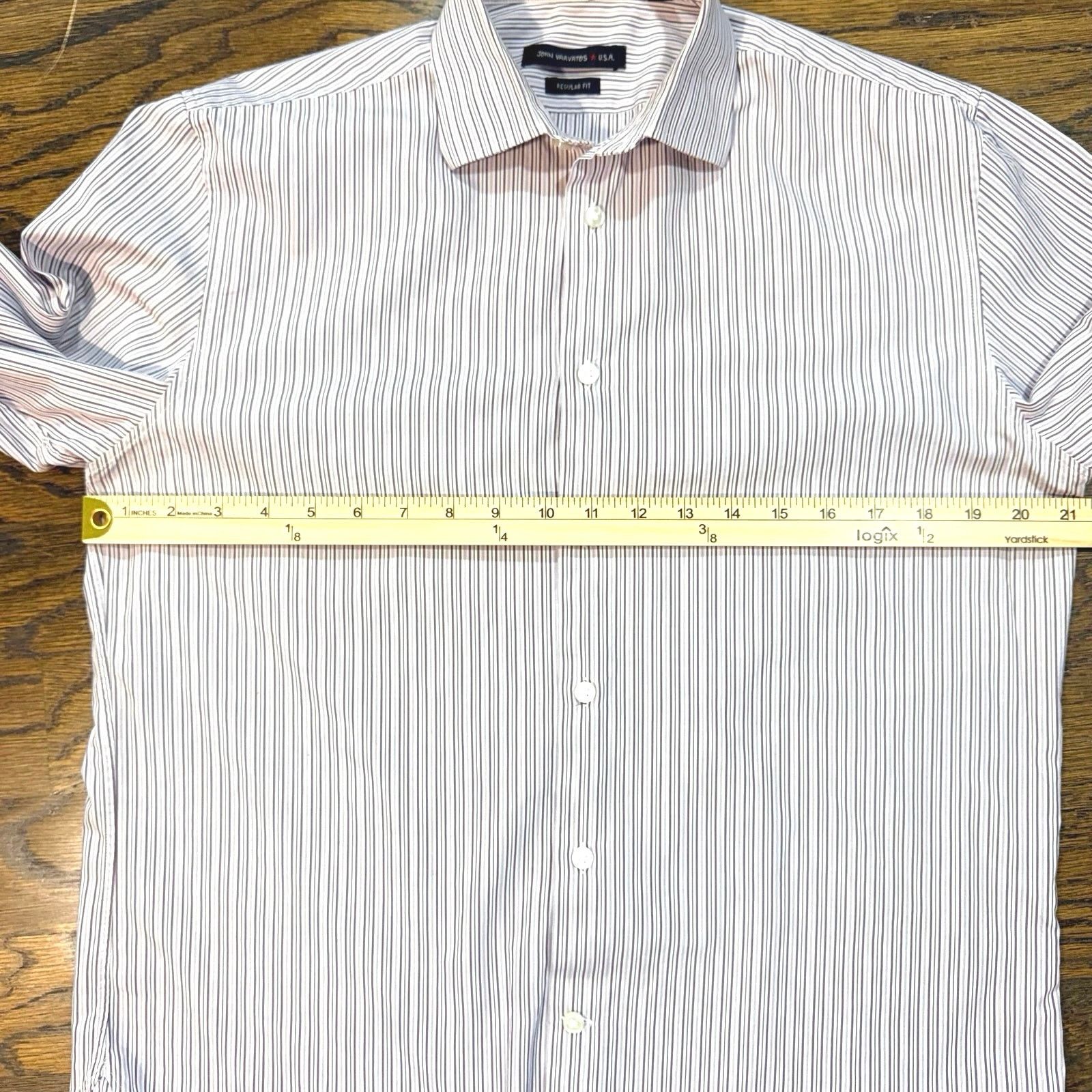 John Varvatos John Varvatos Star USA Men's Shirt 15.5 Reg Fit Striped M Size US M / EU 48-50 / 2 - 6 Thumbnail