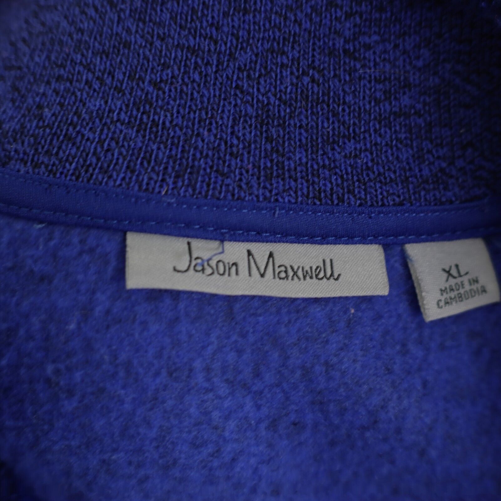 Designer Jason Maxwell Royal Blue XL Full Zip Polyester Mock Neck Swe Size XL / US 12-14 / IT 48-50 - 8 Thumbnail