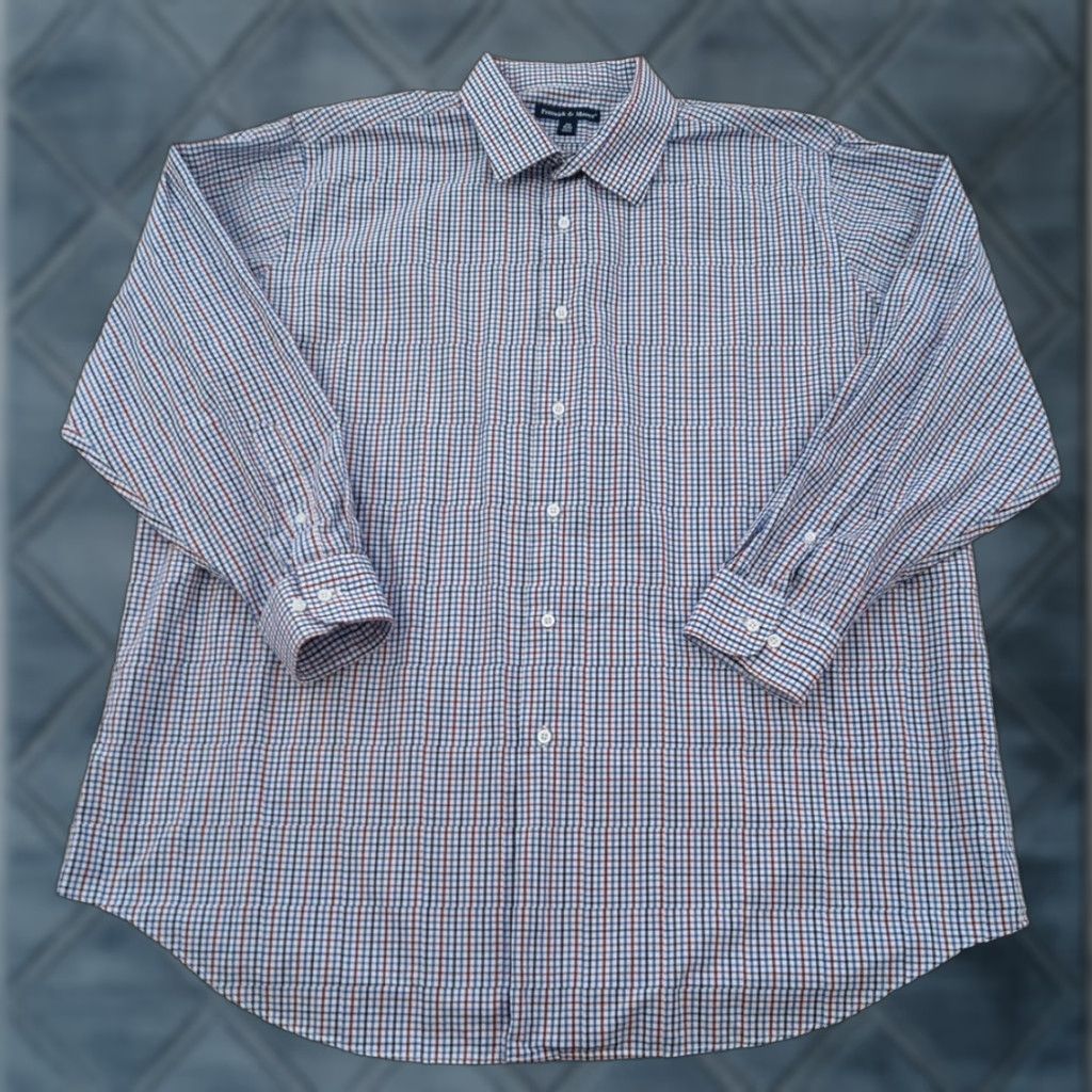 Vintage Preswick & Moore Shirt 2X Big & Tall Red Blue Plaid Long Sleeve Button-Up Mens Size US XXL / EU 58 / 5 - 1 Thumbnail