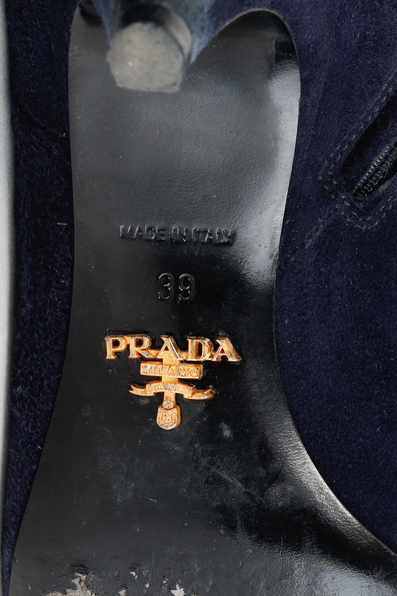 Prada Prada Blue Suede Tapered Heel Booties Size US 8 / IT 38 - 5 Thumbnail