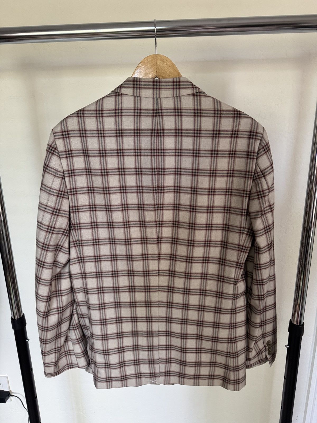 Ben Sherman Beige Plaid Suit w/ Brown Pants